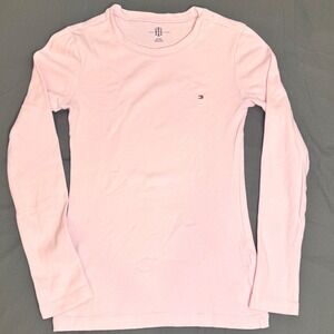 Tommy Hilfiger Womens Long Sleeve Crewneck Top Light Pink Size XS